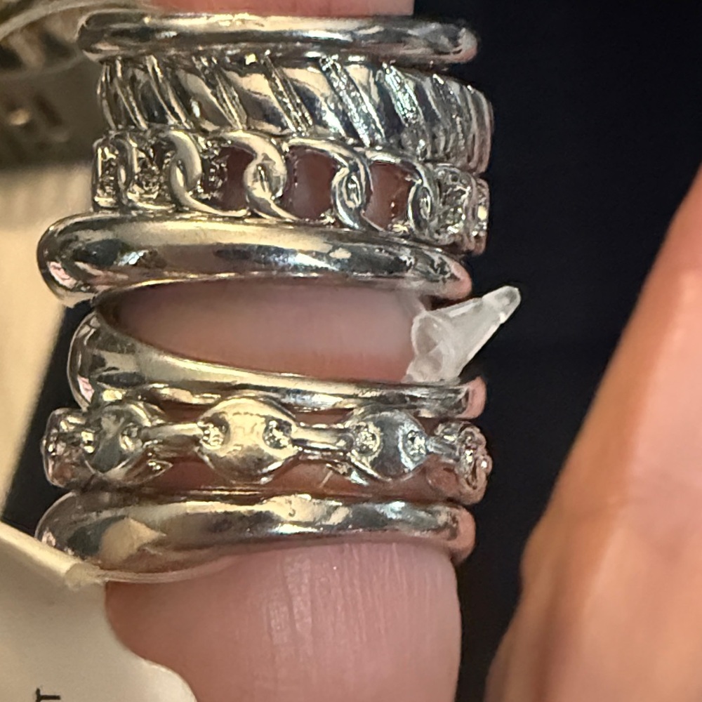 👻Torrid Silver Stacked Rings Set - Picture 2 of 3